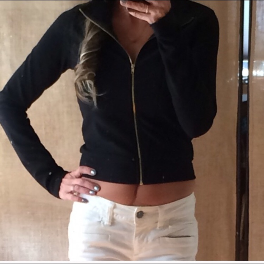 Black Zip Up Mock Neck Jacket - Size Small / Med